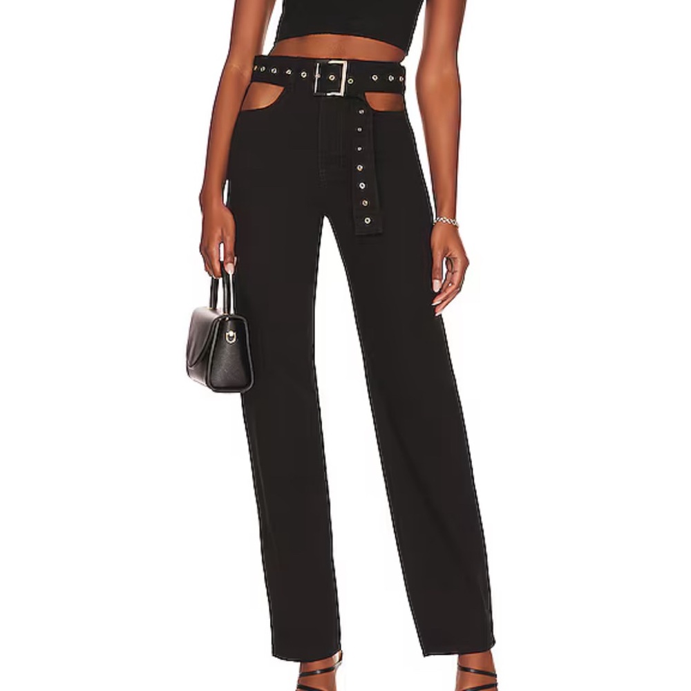 WeWoreWhat Straight cut out straight leg jeans